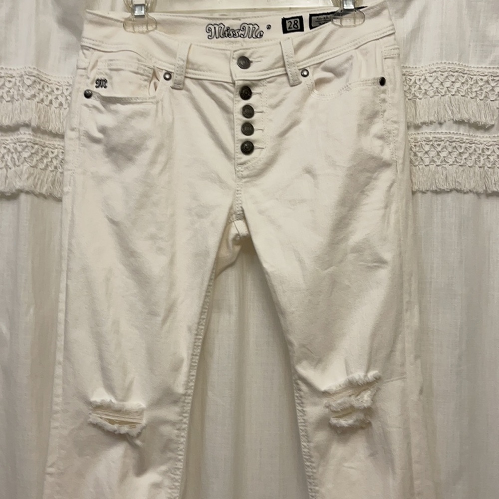 Miss Me White Skinny Jeans